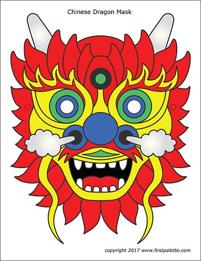 Çocuklar İçin  Ejderha Hazır Maske Şablonları 