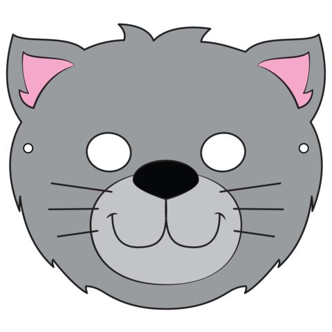 Çocuklar İçin  Kedi Hazır Maske Şablonları 