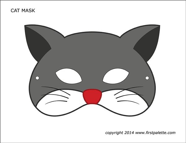 Çocuklar İçin  Kedi Hazır Maske Şablonları 