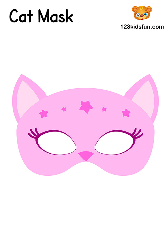 Çocuklar İçin  Kedi Hazır Maske Şablonları 