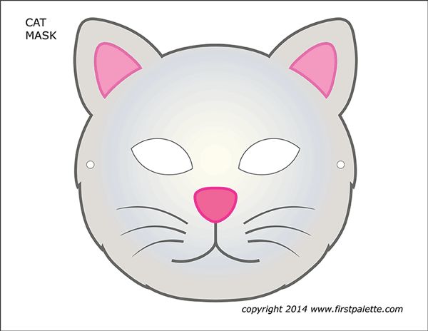 Çocuklar İçin  Kedi Hazır Maske Şablonları 