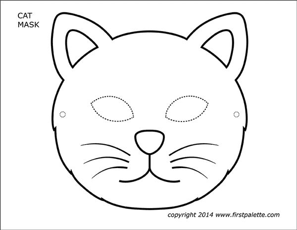 Çocuklar İçin  Kedi Hazır Maske Şablonları 