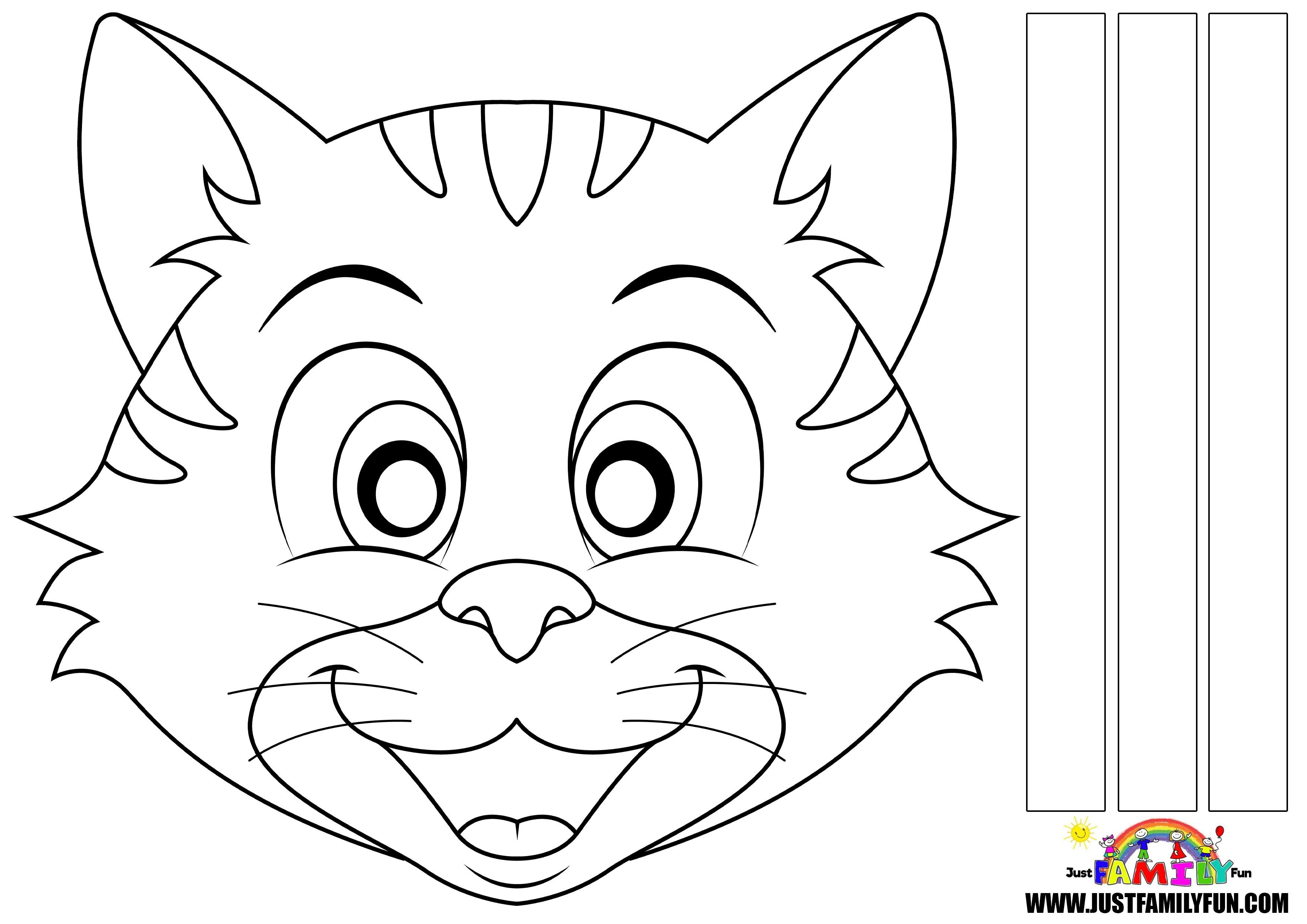 Çocuklar İçin  Kedi Hazır Maske Şablonları 