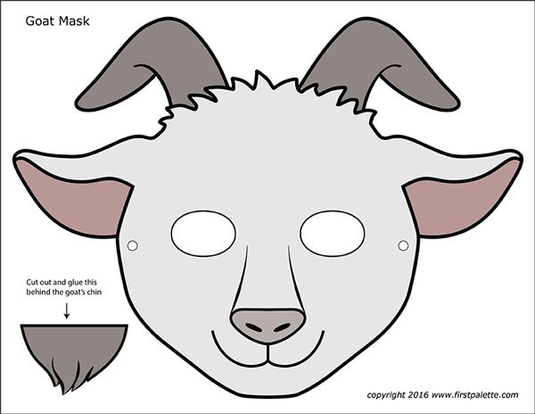 Çocuklar İçin  Keçi Hazır Maske Şablonları 