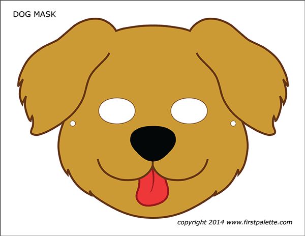 Çocuklar İçin  Köpek Hazır Maske Şablonları 