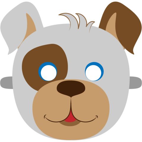 Çocuklar İçin  Köpek Hazır Maske Şablonları 