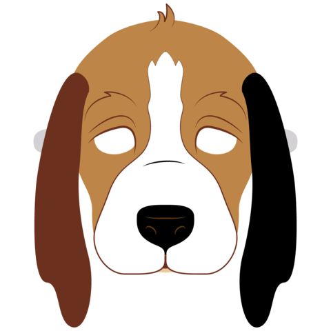 Çocuklar İçin  Köpek Hazır Maske Şablonları 