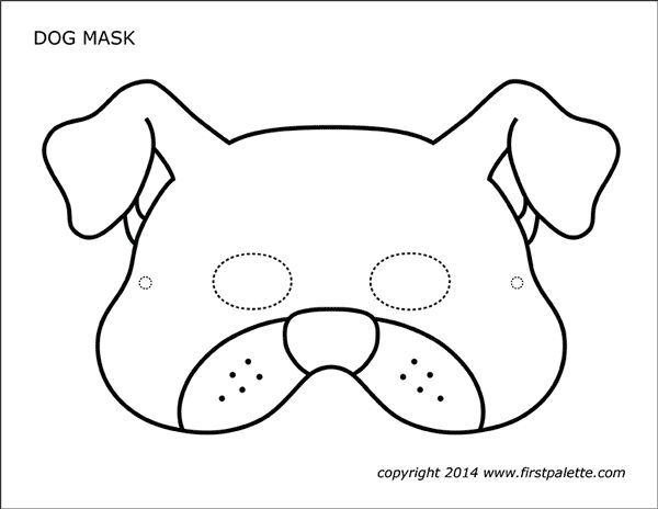 Çocuklar İçin  Köpek Hazır Maske Şablonları 