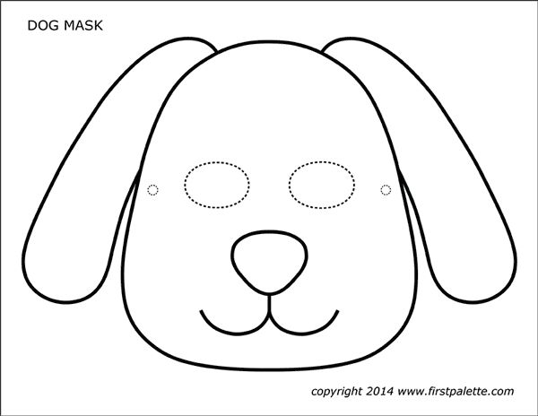 Çocuklar İçin  Köpek Hazır Maske Şablonları 