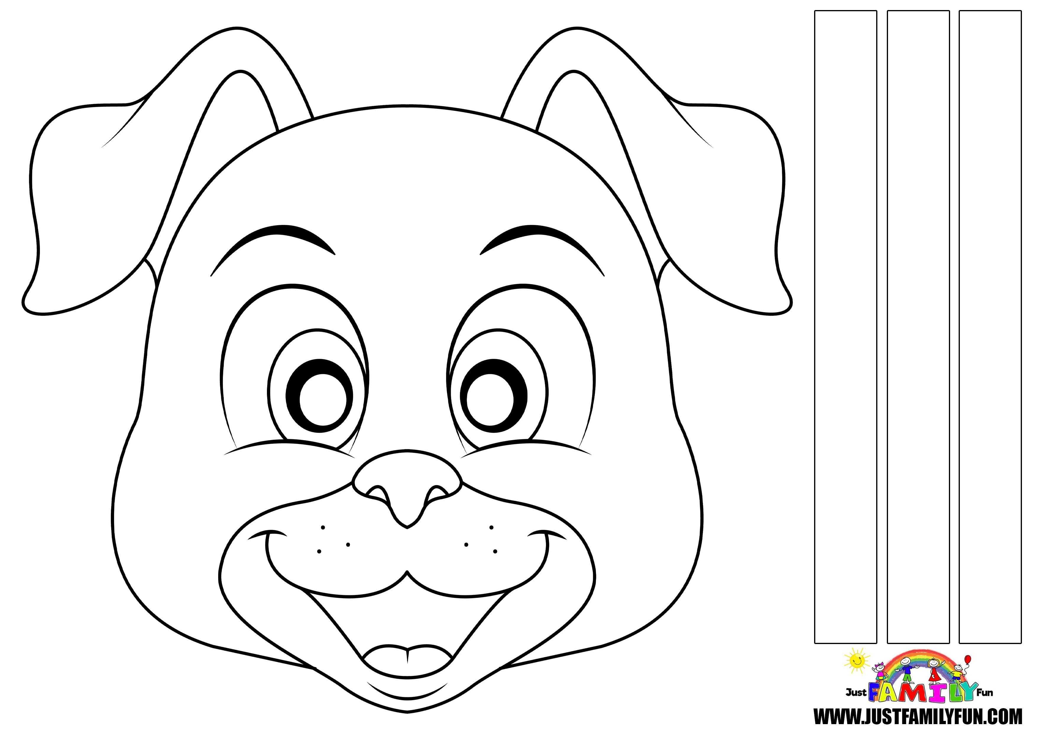 Çocuklar İçin  Köpek Hazır Maske Şablonları 