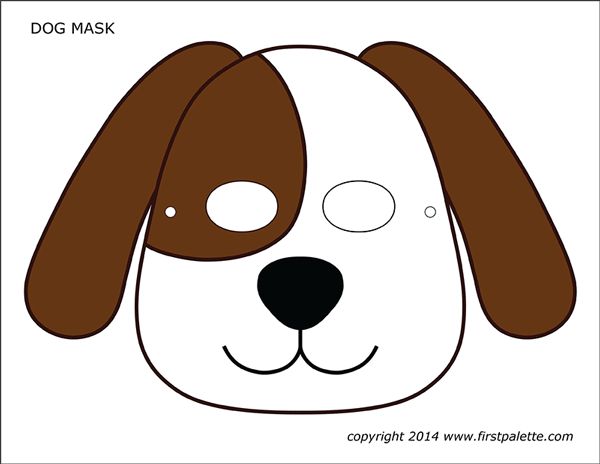 Çocuklar İçin  Köpek Hazır Maske Şablonları 