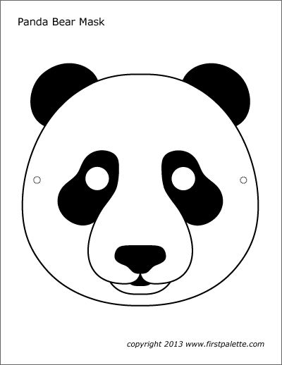 Çocuklar İçin  Panda Hazır Maske Şablonları 