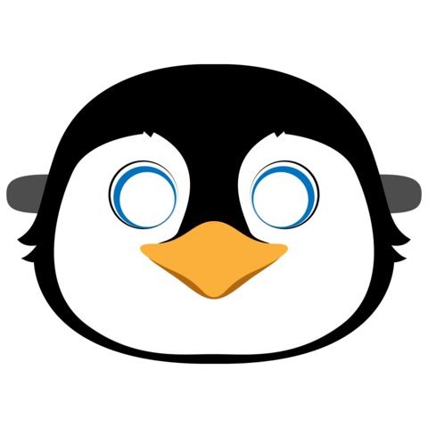Çocuklar İçin  Penguen Hazır Maske Şablonları 