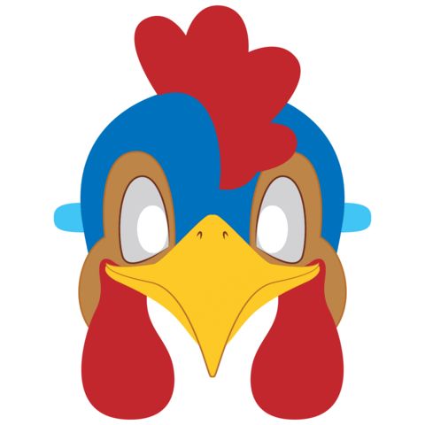 Çocuklar İçin  Tavuk Hazır Maske Şablonları 
