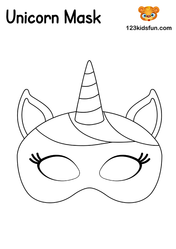Çocuklar İçin  Unicorn Hazır Maske Şablonları 