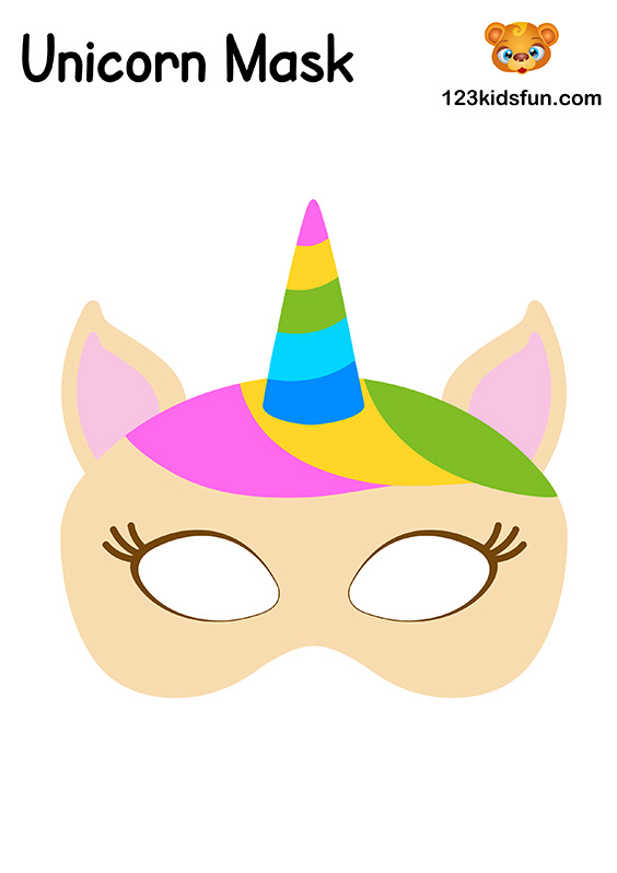 Çocuklar İçin  Unicorn Hazır Maske Şablonları 