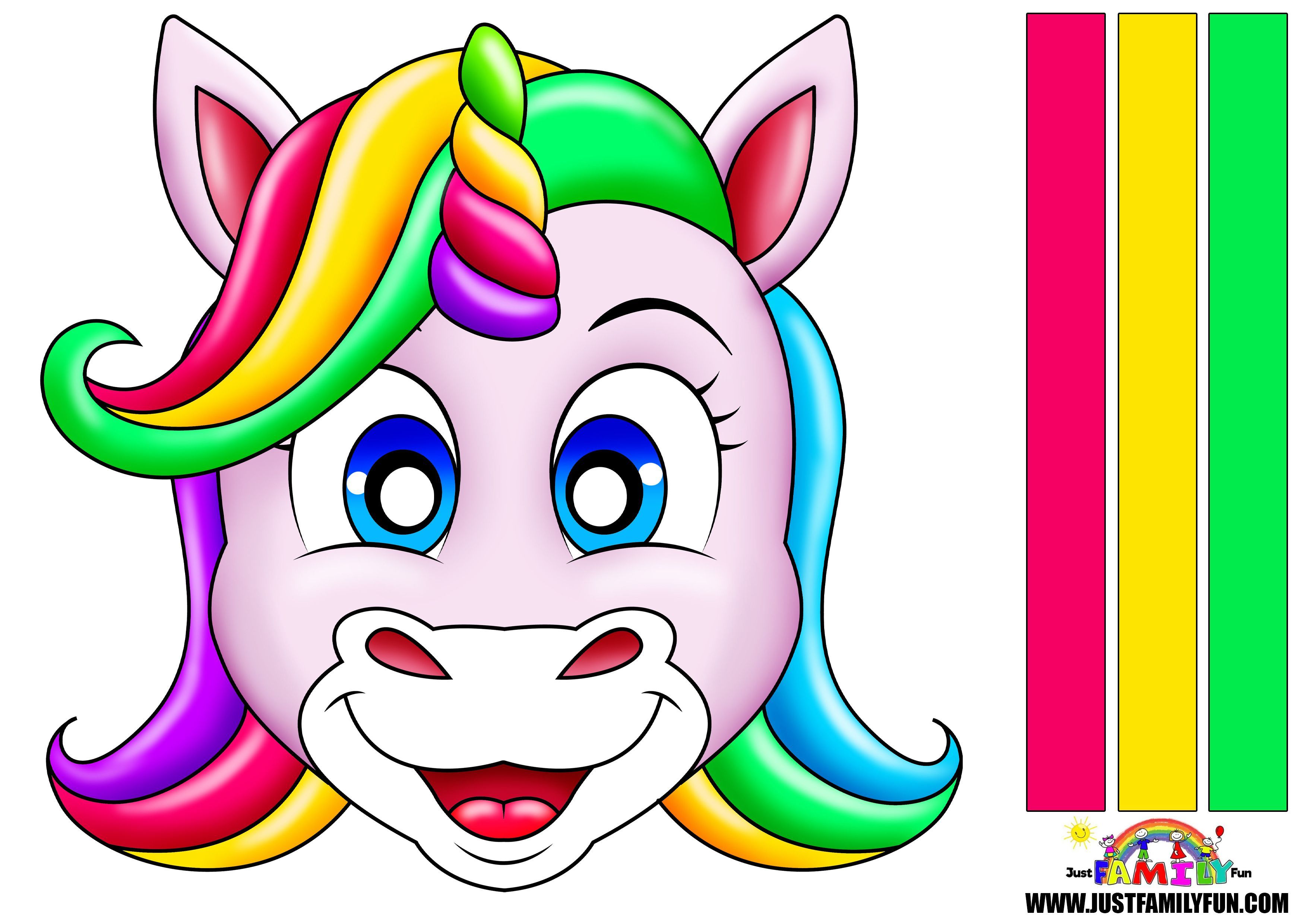 Çocuklar İçin  Unicorn Hazır Maske Şablonları 