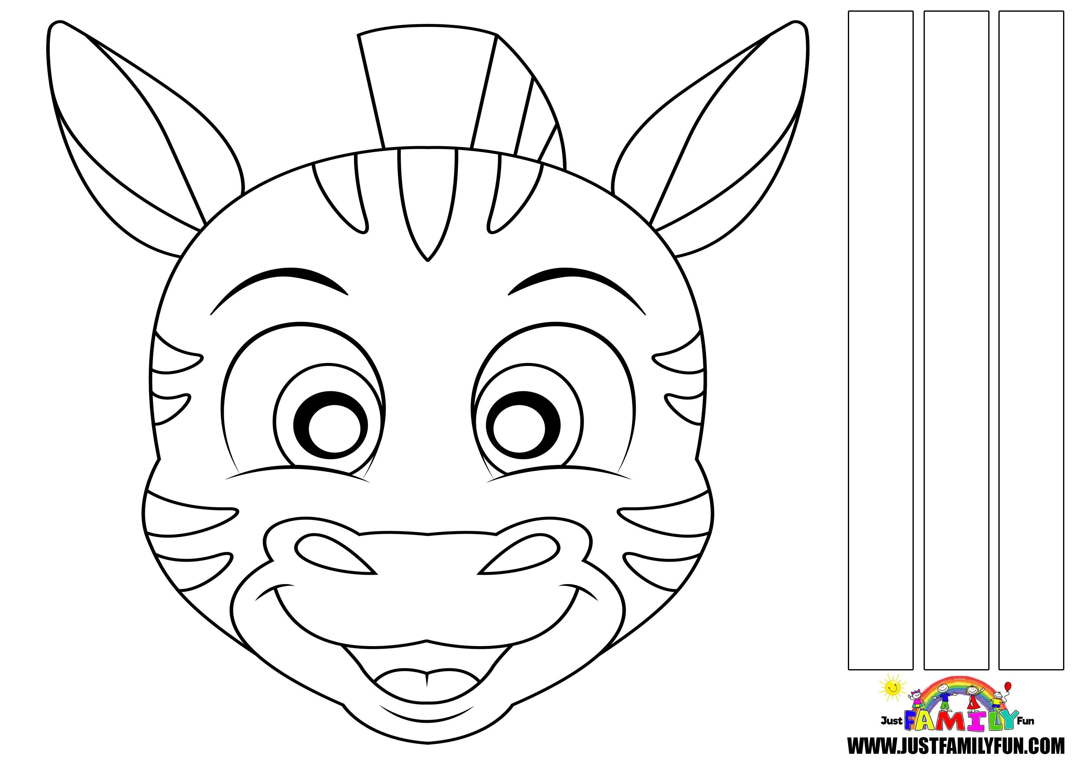 Çocuklar İçin  Zebra Hazır Maske Şablonları 