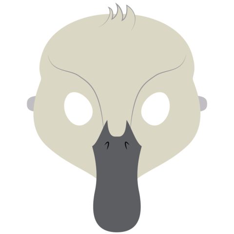 Çocuklar İçin  ördek Hazır Maske Şablonları 