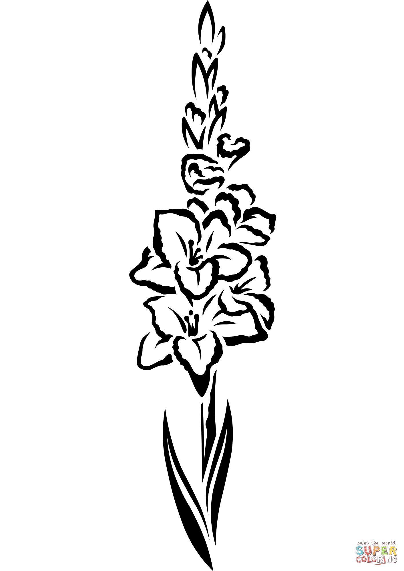 Çocuklar İçin Gladiolus Boyama Sayfaları 