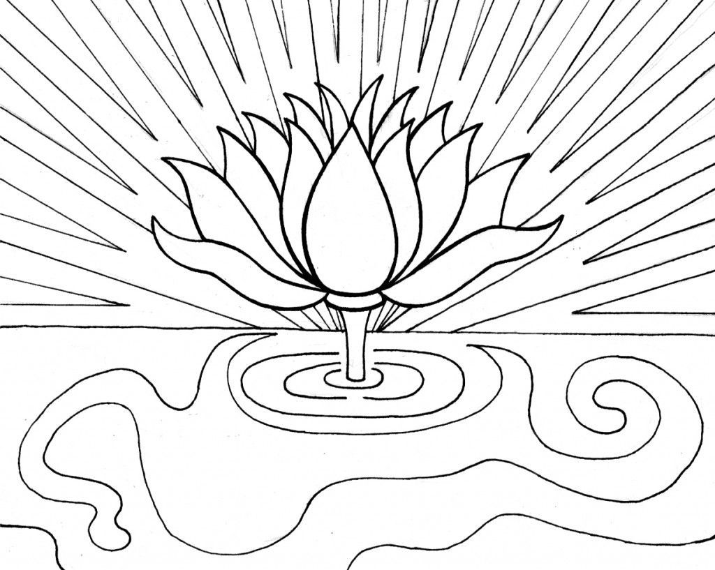 Çocuklar İçin Lotus Boyama Sayfaları 