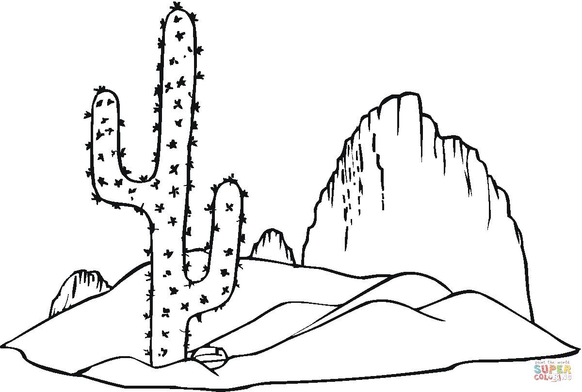 Çocuklar İçin Saguaro Boyama Sayfaları 