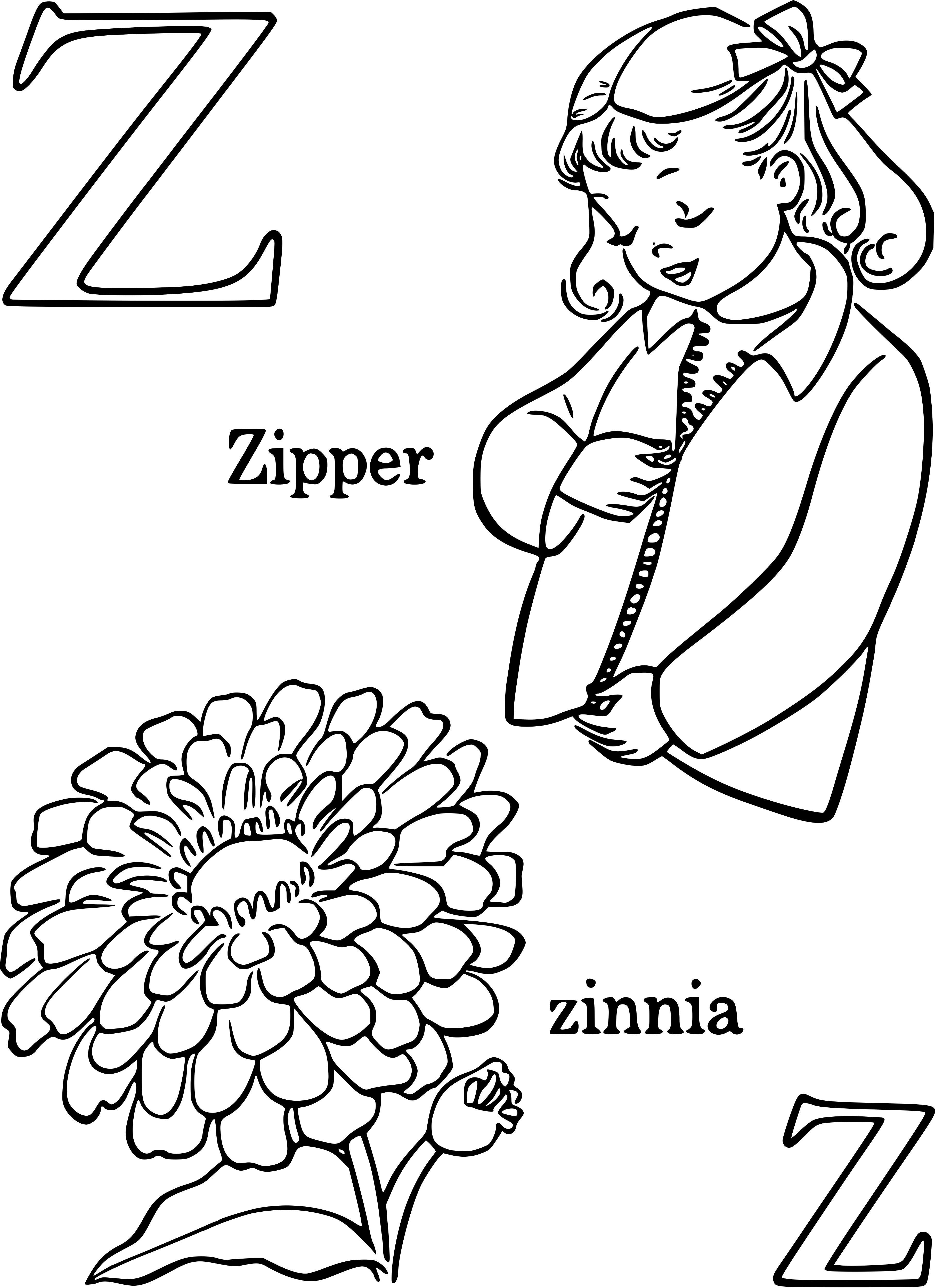 Çocuklar İçin Zinnia Boyama Sayfaları 