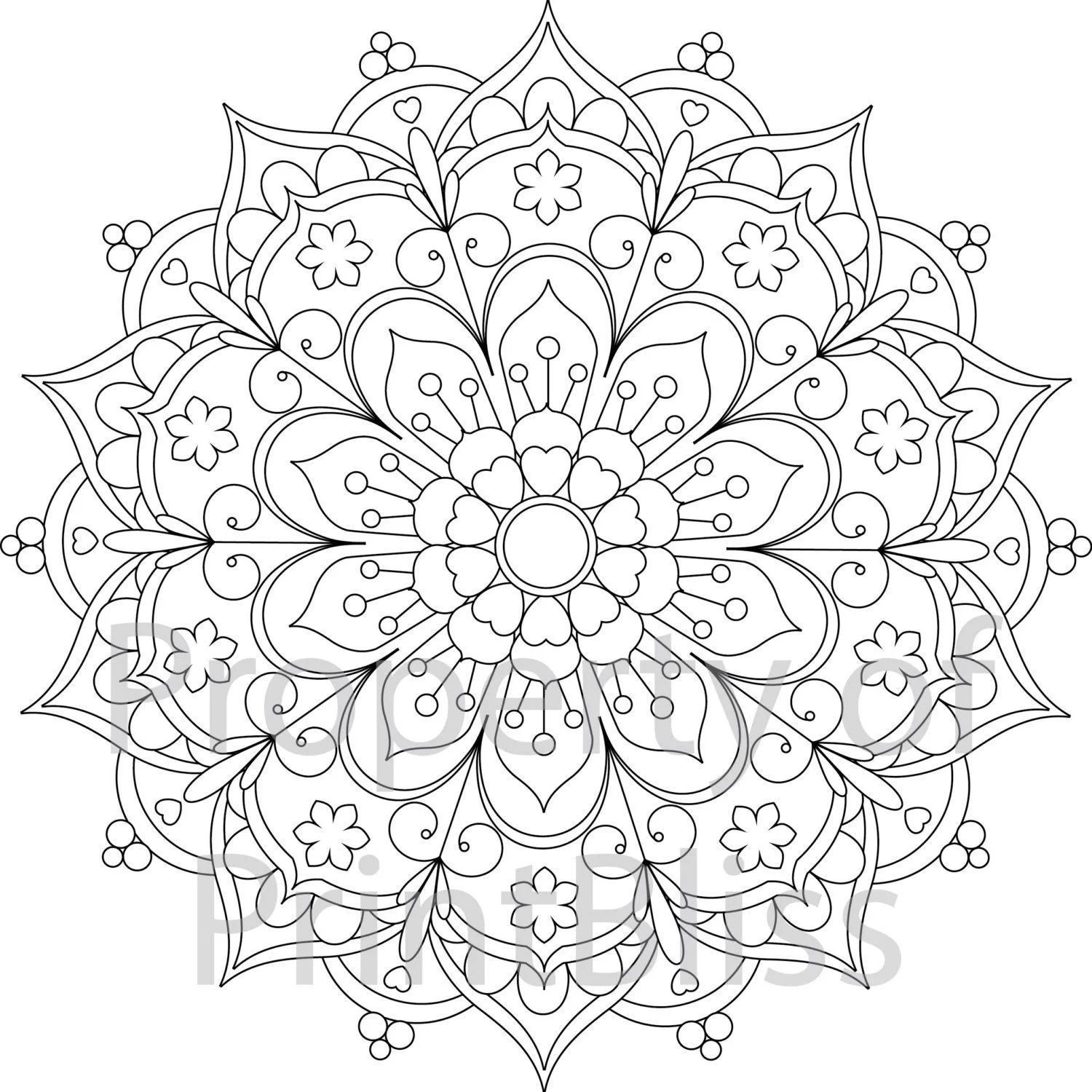 Çocuklar İçin Çiçek-Mandala Boyama Sayfaları 