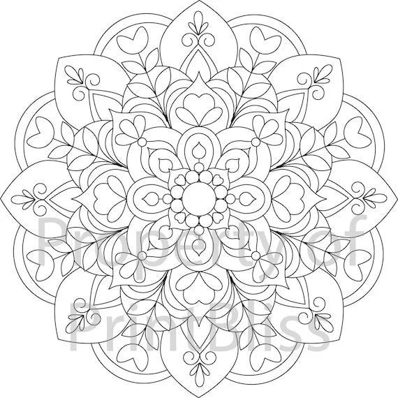 Çocuklar İçin Çiçek-Mandala Boyama Sayfaları 