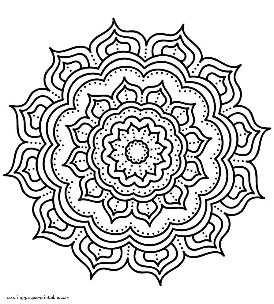 Çocuklar İçin Çiçek-Mandala Boyama Sayfaları 
