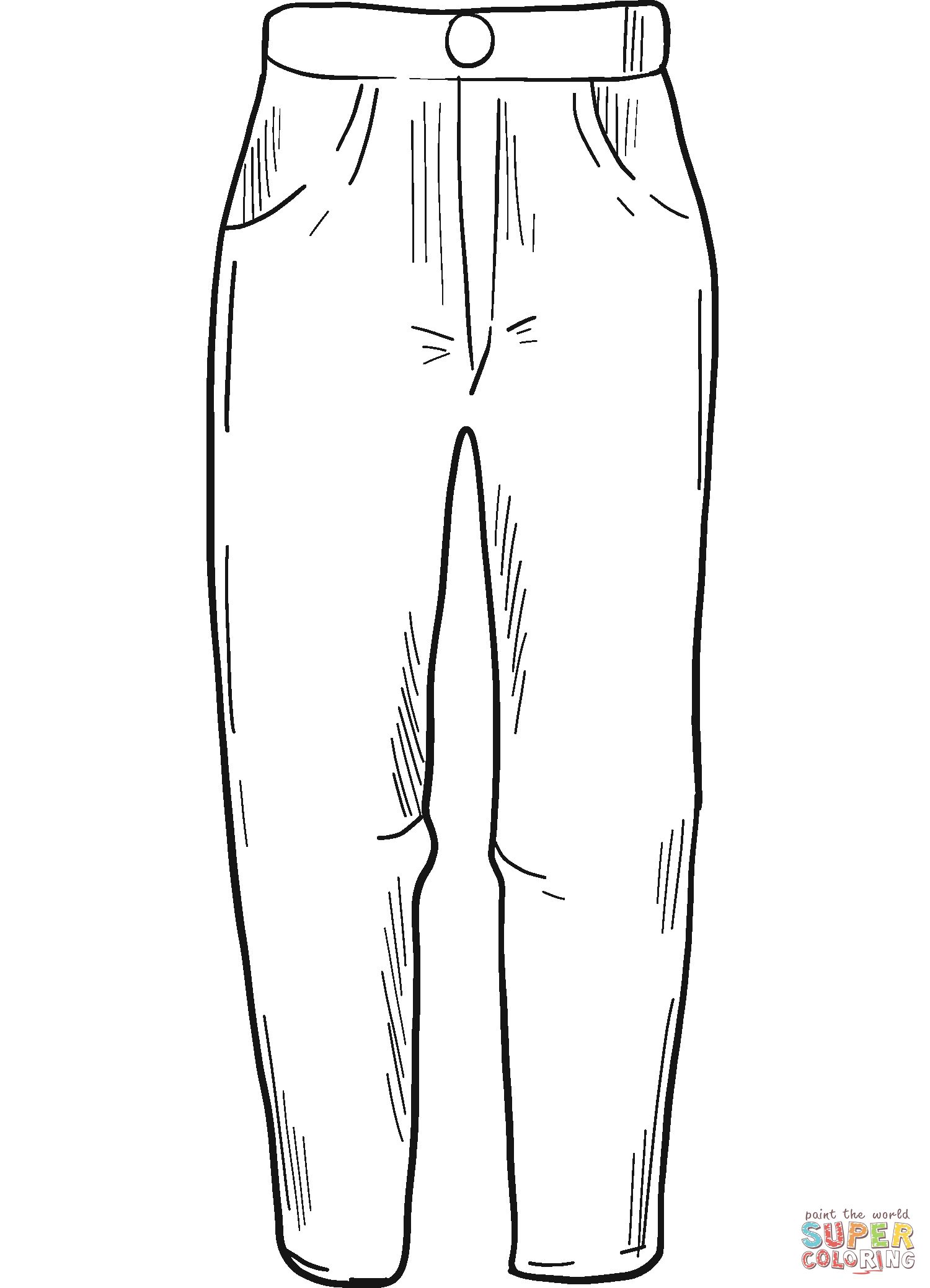 Çocuklar İçin Pantalon Boyama Sayfaları 