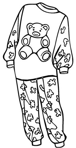 Çocuklar İçin Pijama Boyama Sayfaları 