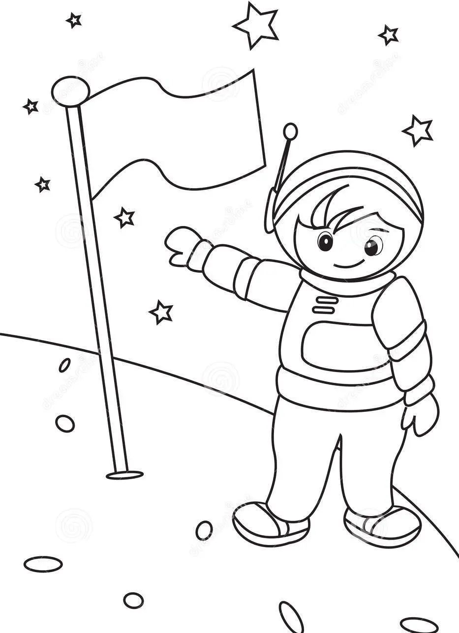 Çocuklar İçin Astronot Boyama Sayfaları 