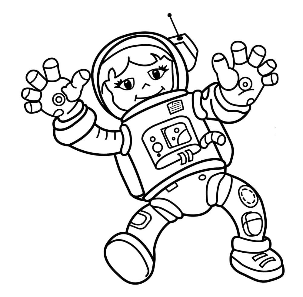 Çocuklar İçin Astronot Boyama Sayfaları 