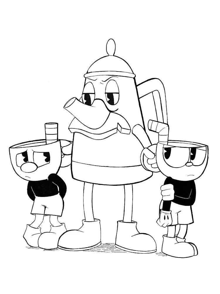 Çocuklar İçin Cuphead Boyama Sayfaları 