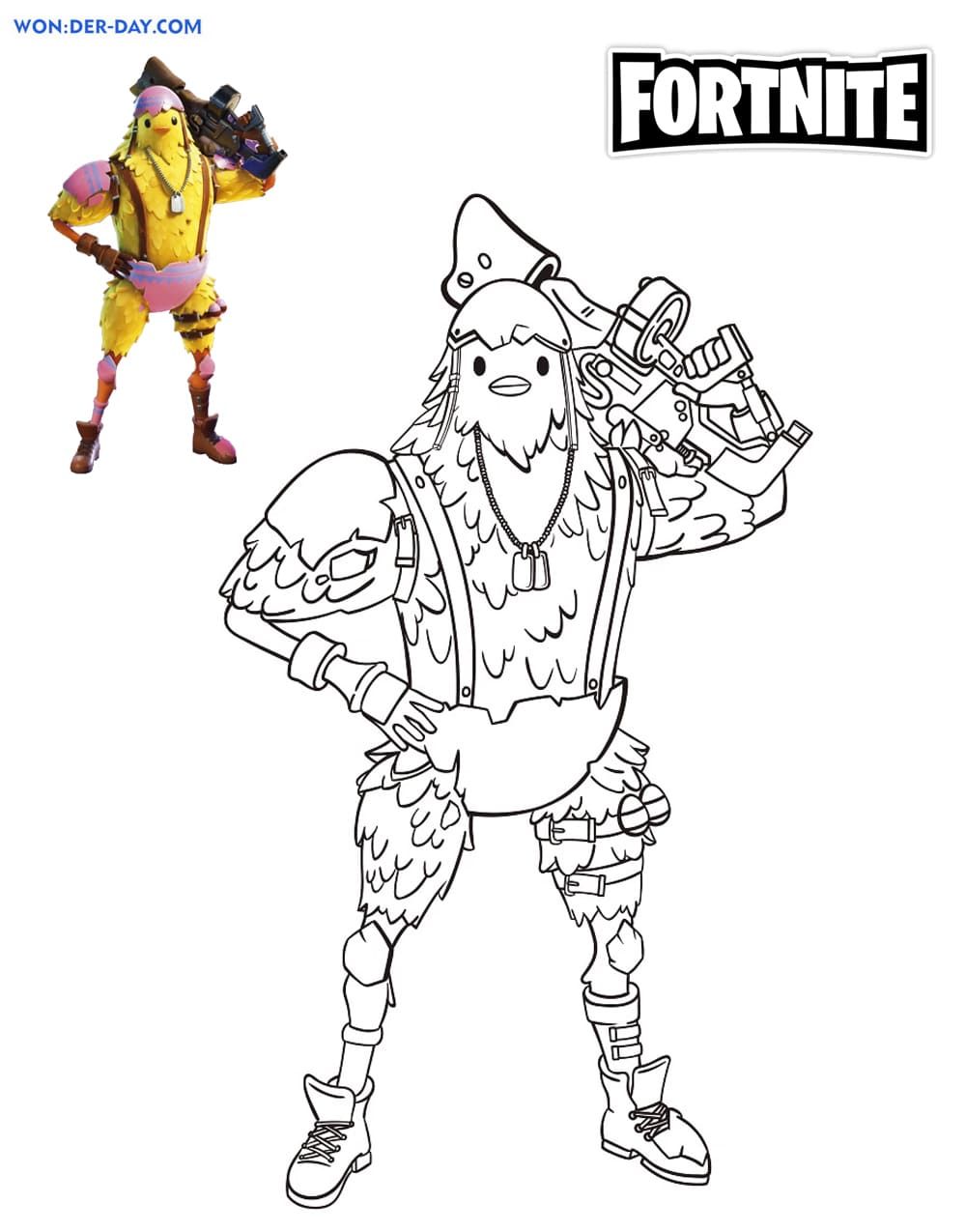 Çocuklar İçin Fortnite Boyama Sayfaları 