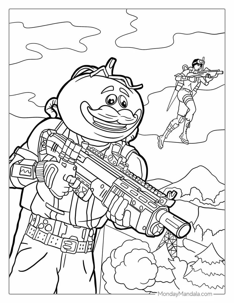 Çocuklar İçin Fortnite Boyama Sayfaları 