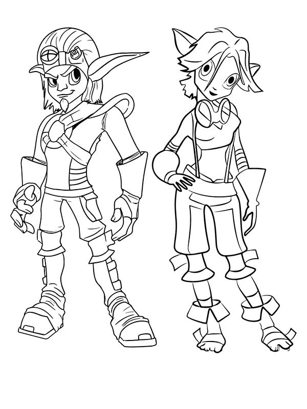 Çocuklar İçin Jak and Daxter Boyama Sayfaları 