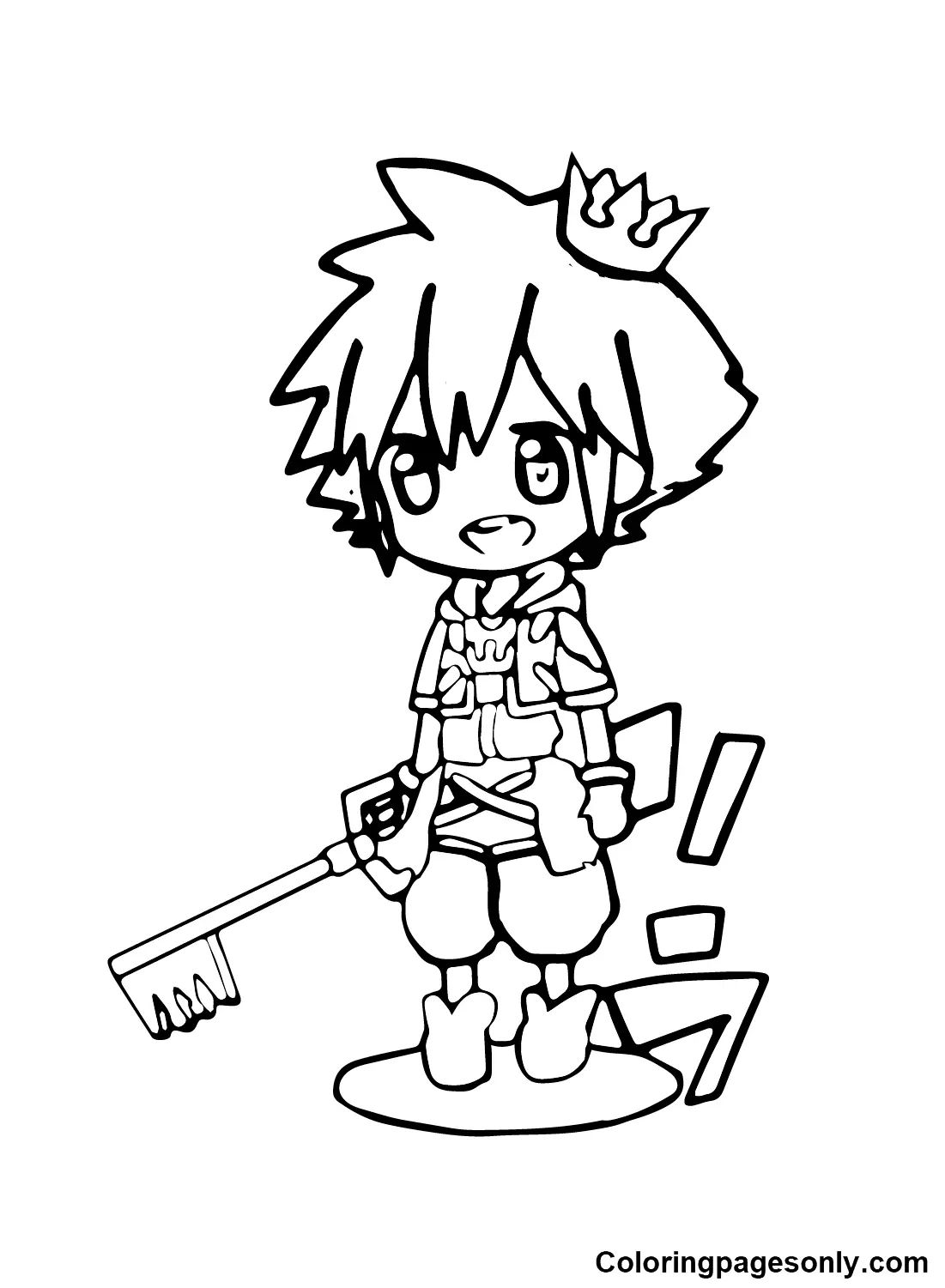 Çocuklar İçin Kingdom Hearts Boyama Sayfaları 