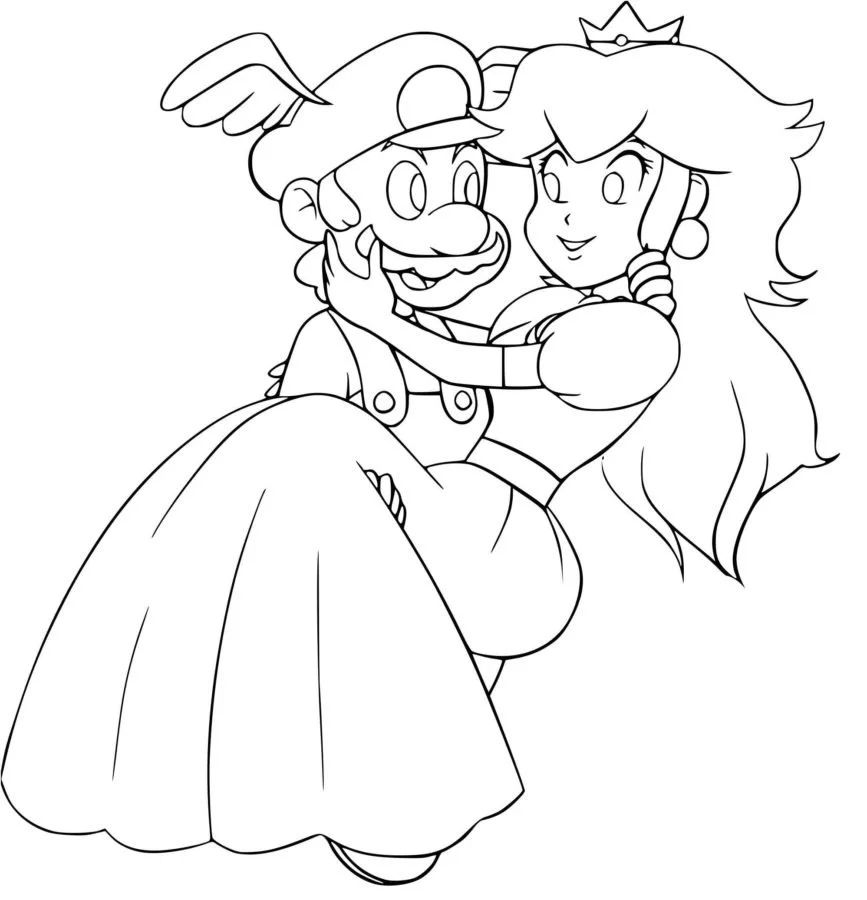 Çocuklar İçin Princess Peach Boyama Sayfaları 
