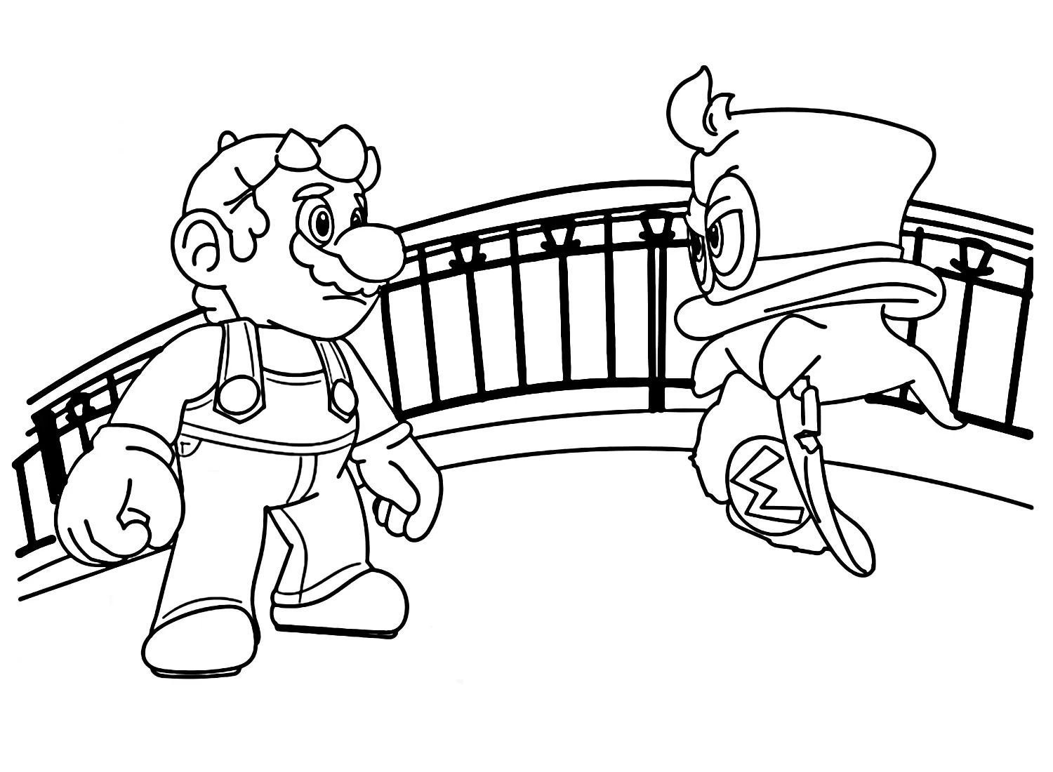 Çocuklar İçin Super Mario Odyssey Boyama Sayfaları 
