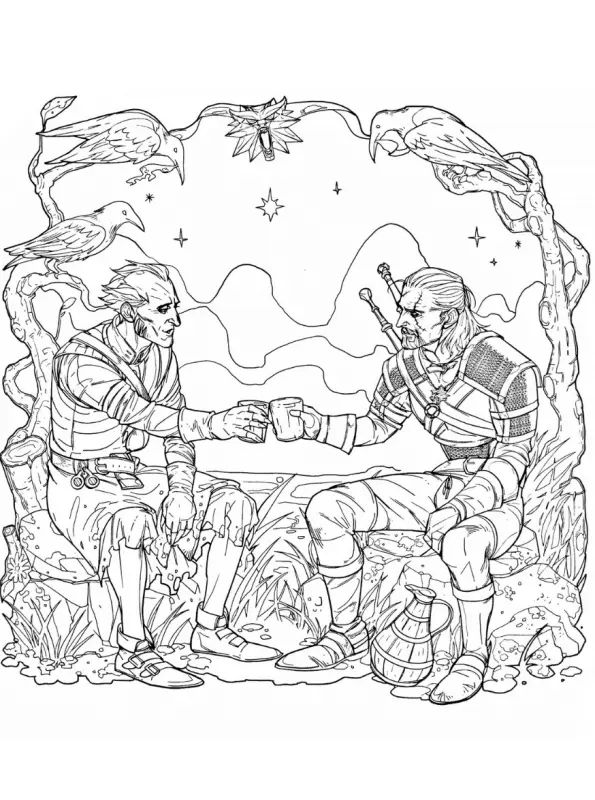 Çocuklar İçin The Witcher Boyama Sayfaları 