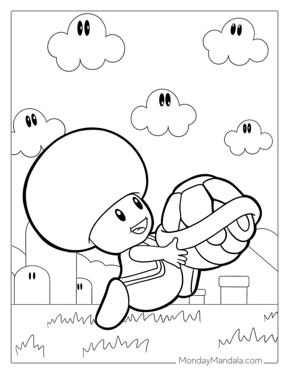 Çocuklar İçin Toad Boyama Sayfaları 