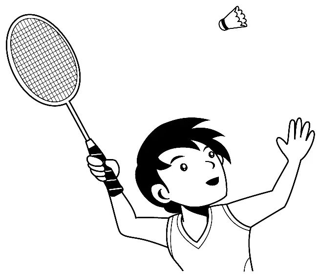Çocuklar İçin Badminton Boyama Sayfaları 
