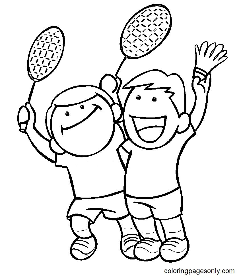 Çocuklar İçin Badminton Boyama Sayfaları 