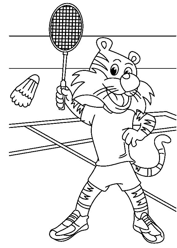Çocuklar İçin Badminton Boyama Sayfaları 