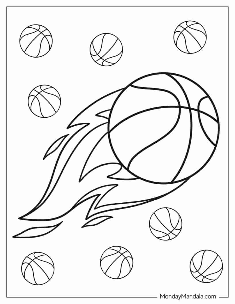 Çocuklar İçin Basketbol Boyama Sayfaları 