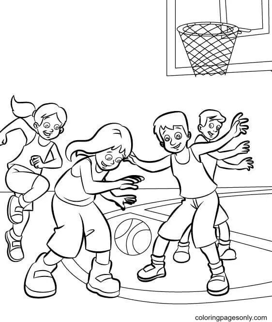 Çocuklar İçin Basketbol Boyama Sayfaları 