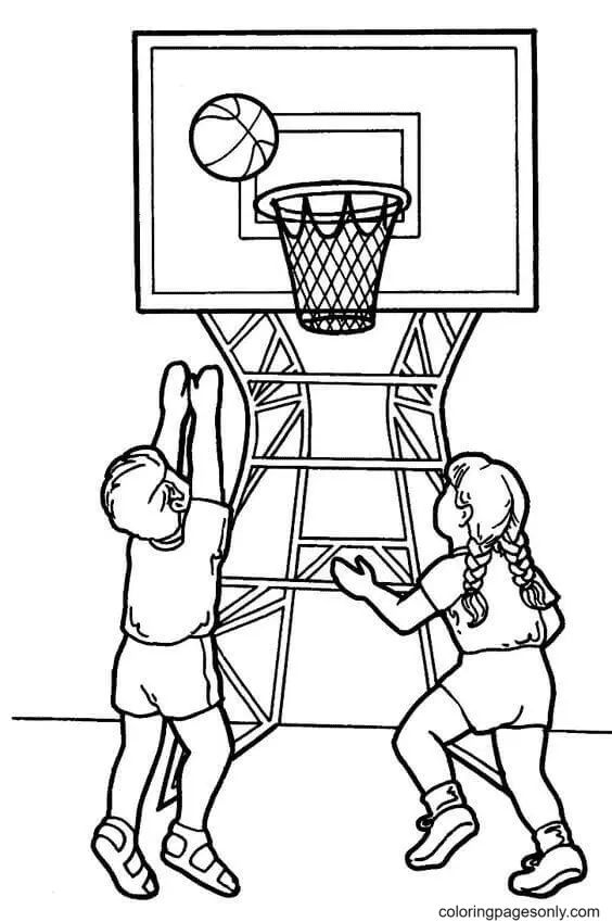Çocuklar İçin Basketbol Boyama Sayfaları 