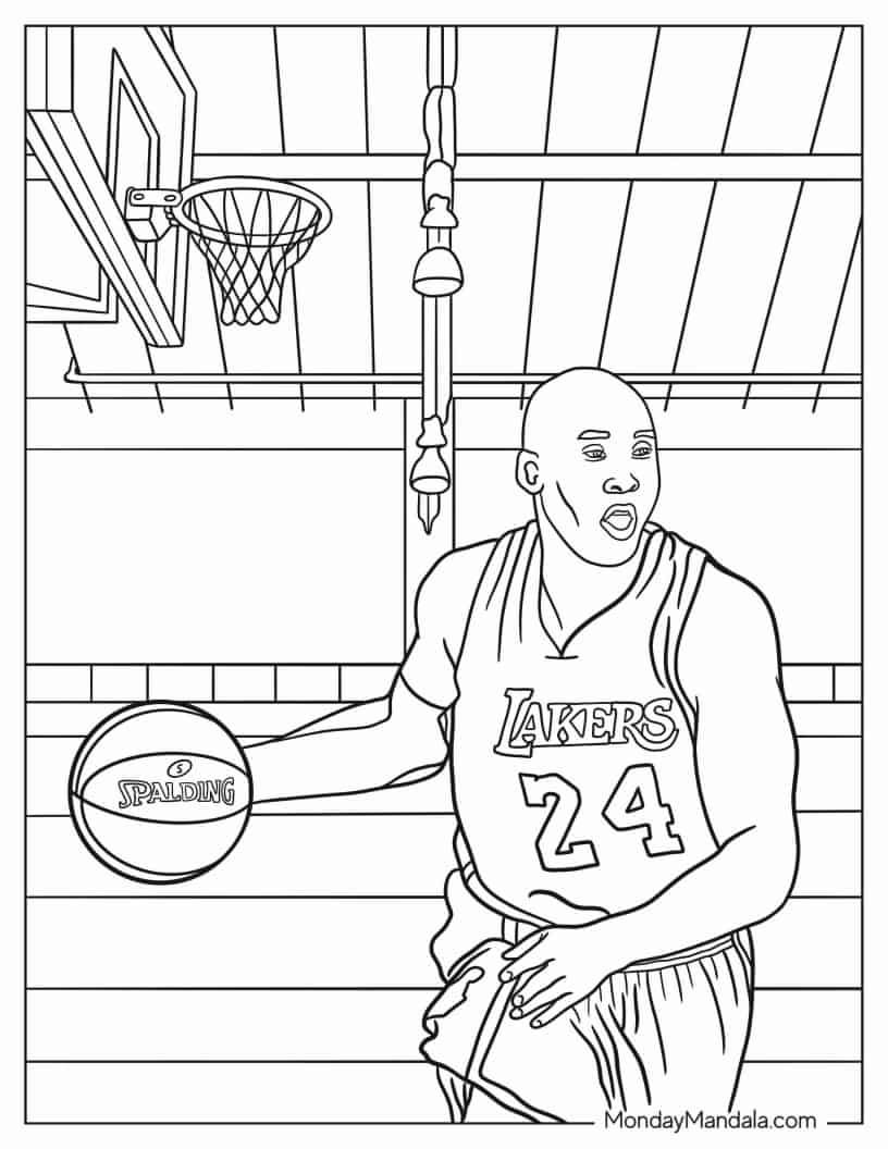 Çocuklar İçin Basketbol Boyama Sayfaları 